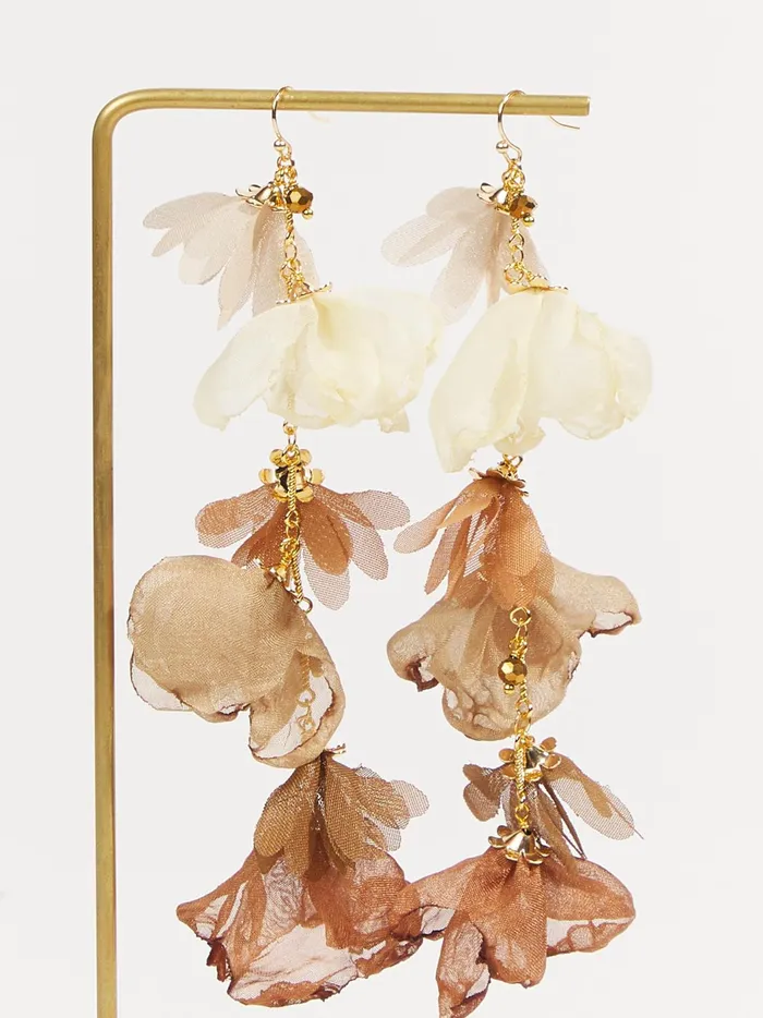 Linear Flower Ombre Statement Earrings Neutralmulti Women Altar039d State Jewelry