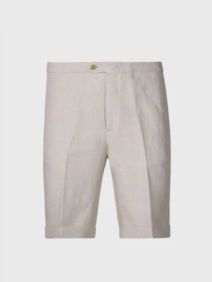 Linen Bermuda Short Natural Men Paul Stuart Shorts and Swim Trunks