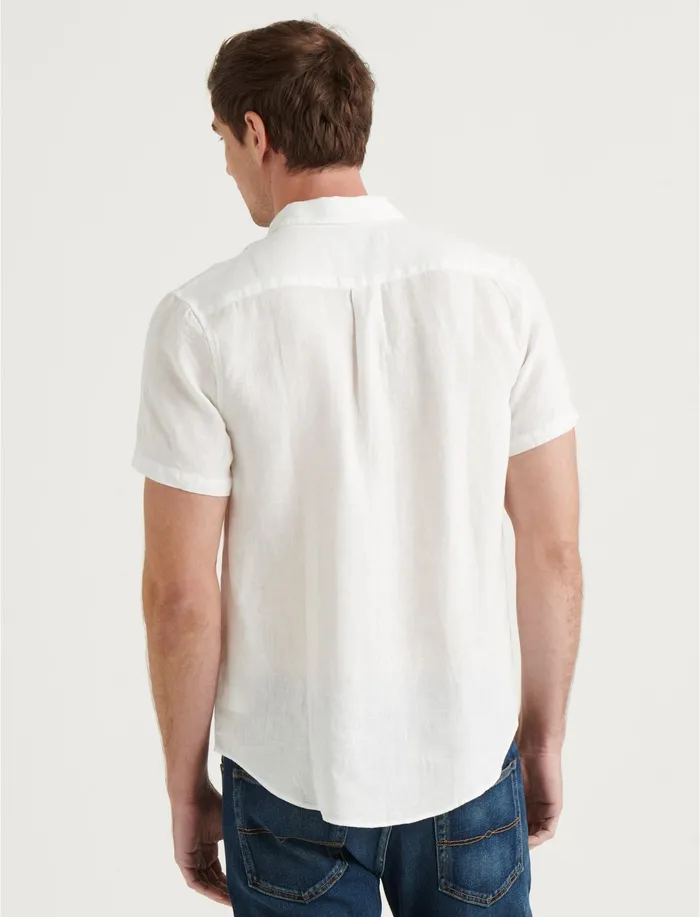 Linen Short Sleeve San Gabriel Shirt White ButtonDowns Lucky Brand Men