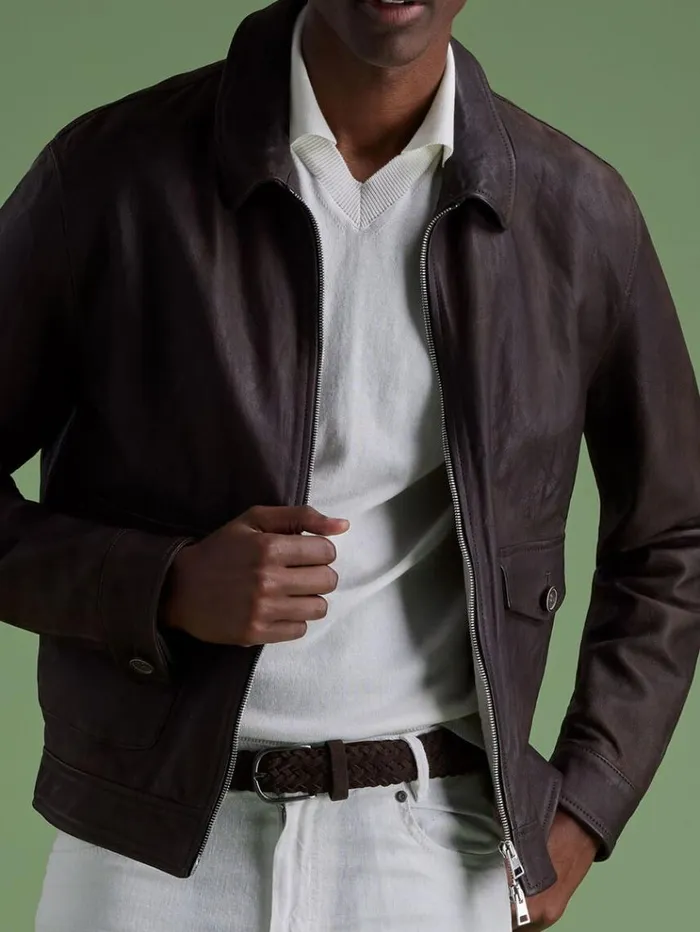 Long Sleeve Linen Polo White Men Paul Stuart Polos and TShirts