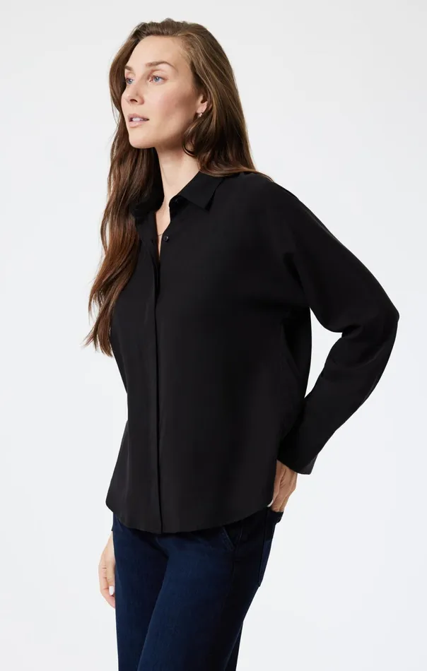 Long Sleeve Tencel Shirt In Black Women Mavi Jeans Shirts Long Sleeve Tencel Shirt In Black Women Mavi Jeans Shirts