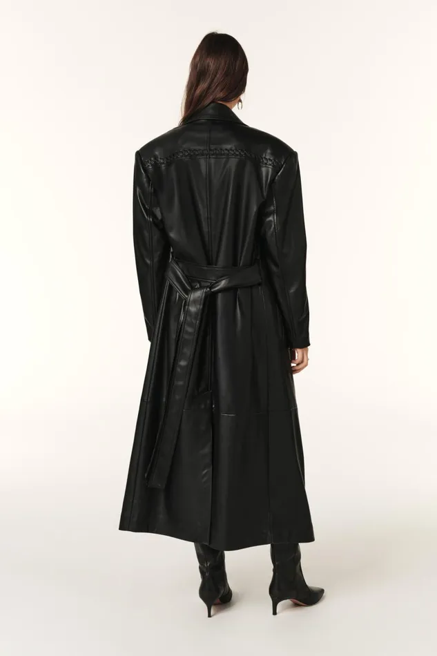 Long Trench Coat Ainara Black Women Baandsh Jackets and Coats