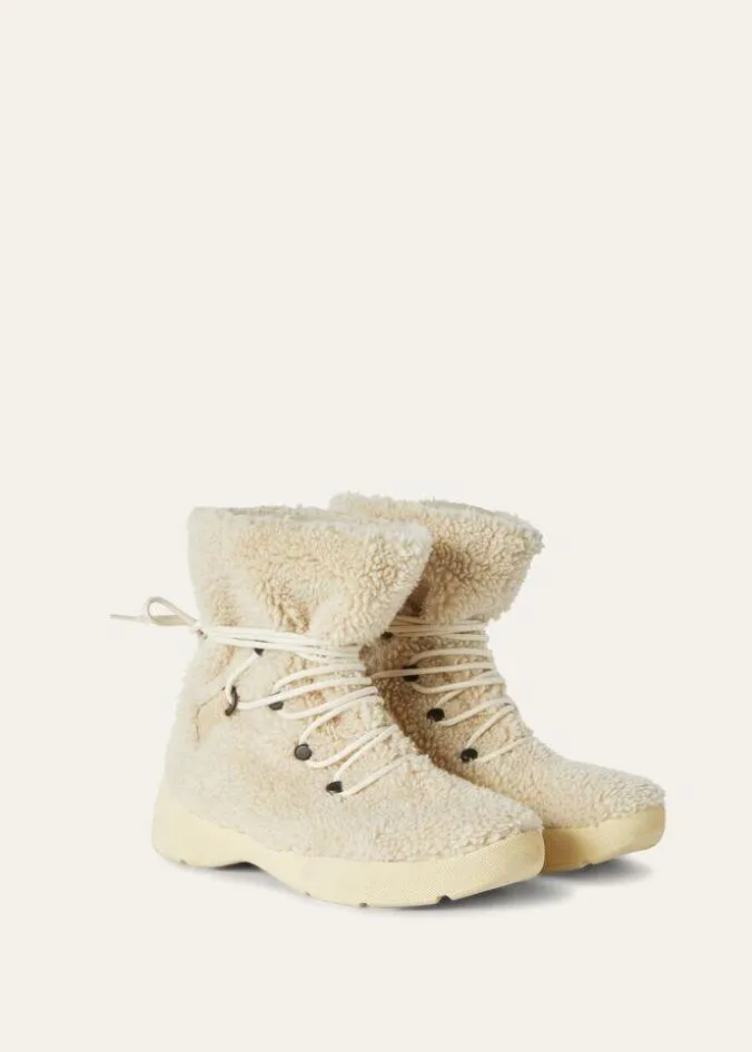 Loro Piana Boots And Ankle Boots Trace Hiking Boots White Amchoor 8211 Woman