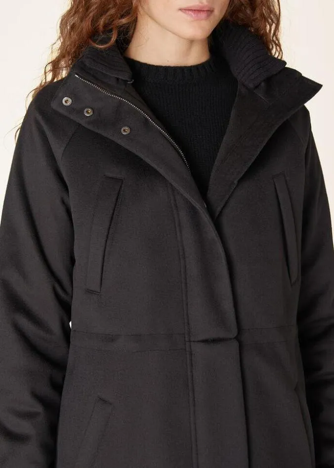 Loro Piana Essentials Icery Long Jacket Navy Blue 8211 Woman