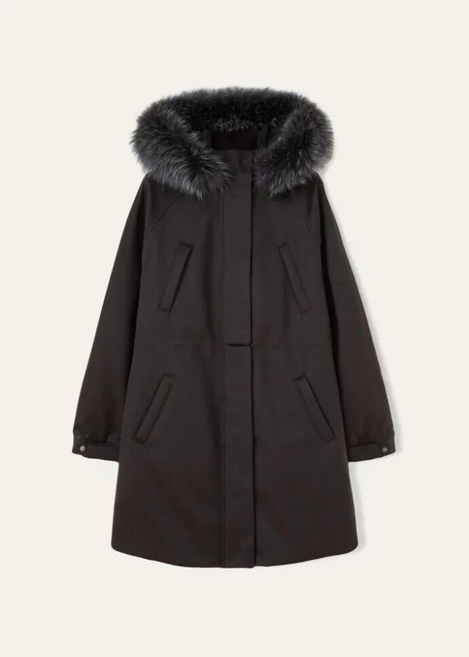 Loro Piana Essentials Icery Long Jacket Navy Blue 8211 Woman