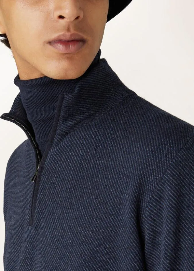 Loro Piana Essentials Roadster Mezzocollo Sweater Navy Bluenight Blue Reserve 8211 Man