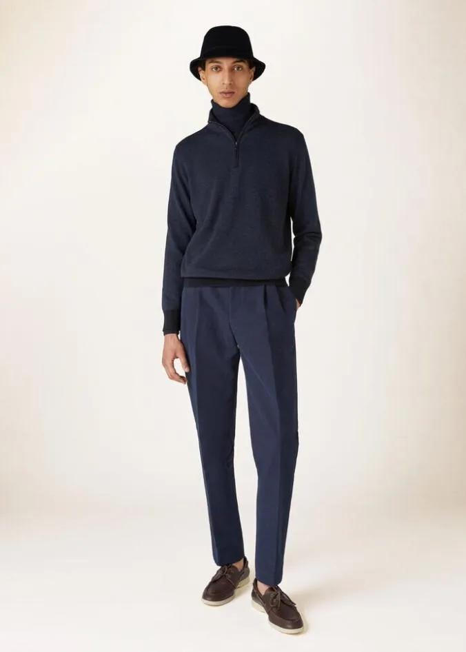 Loro Piana Essentials Roadster Mezzocollo Sweater Navy Bluenight Blue Reserve 8211 Man