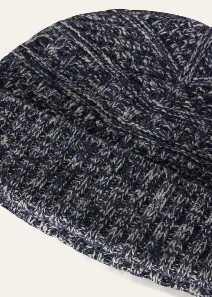 Loro Piana Hats Lima Beanie Sapphire Blue And Ivory Mel 8211 Man