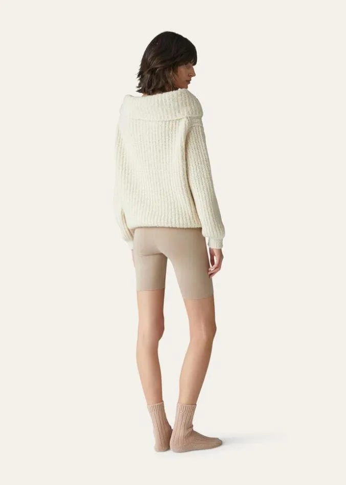 Loro Piana Knitwear Cocooning BoatNeck Sweater White Snow 8211 Woman
