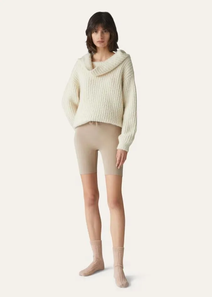 Loro Piana Knitwear Cocooning BoatNeck Sweater White Snow 8211 Woman