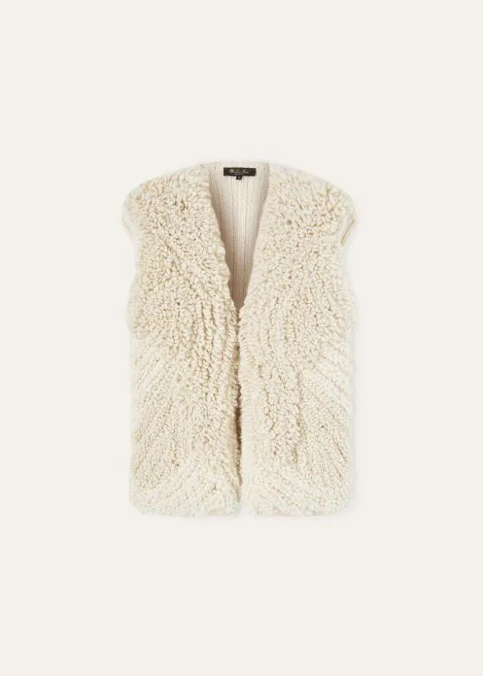 Loro Piana Knitwear Engelberg Vest White Snow 8211 Woman