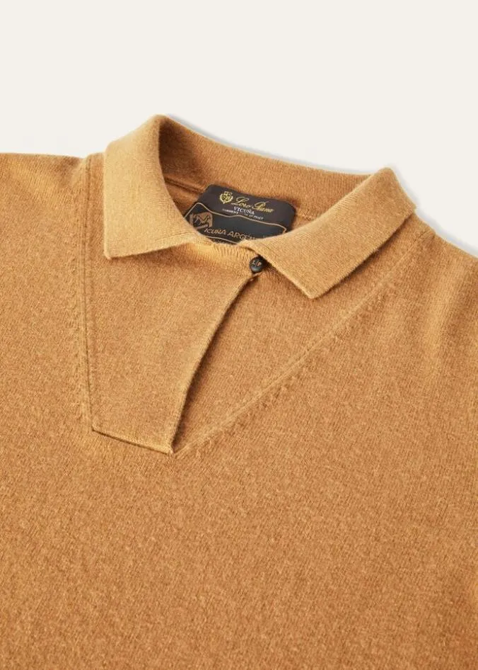 Loro Piana Knitwear Merano Polo Shirt Natural Medium Vicuna 8211 Woman