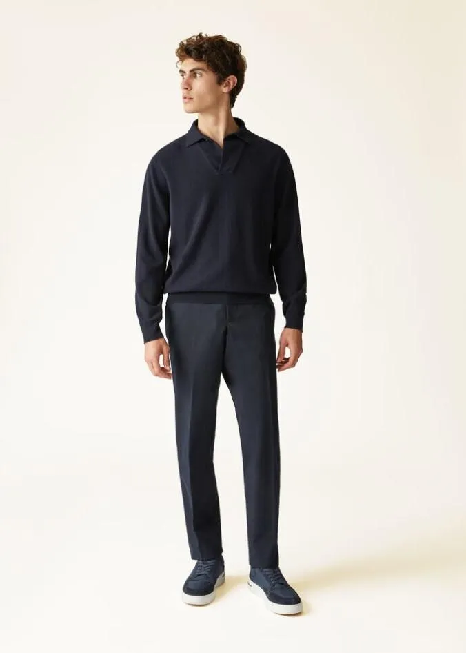 Loro Piana Knitwear Open Polo Shirt Nougat 8211 Man