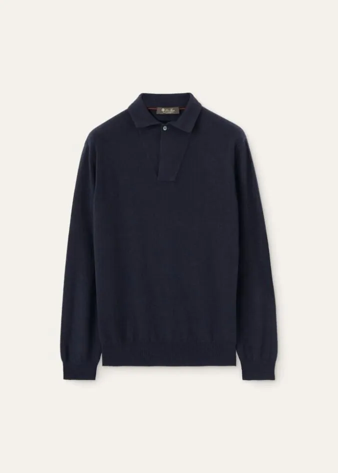 Loro Piana Knitwear Open Polo Shirt Nougat 8211 Man