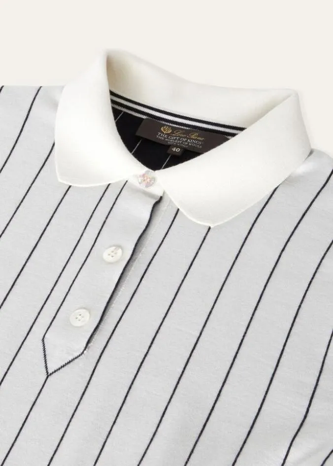 Loro Piana Knitwear The Gift Of Kings Polo Shirt Whitenatural White Orylag 8211 Woman