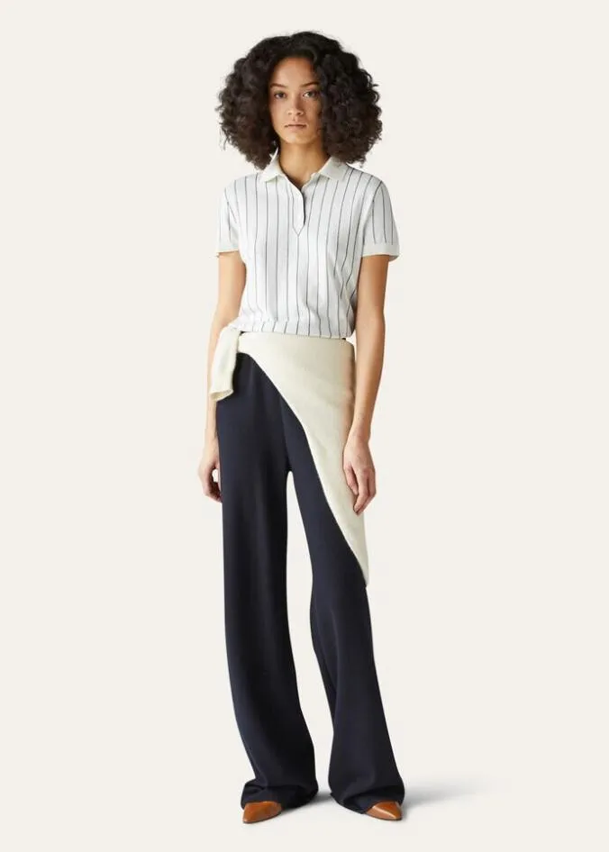 Loro Piana Knitwear The Gift Of Kings Polo Shirt Whitenatural White Orylag 8211 Woman
