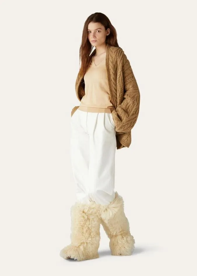 Loro Piana Knitwear VNeck Natural Light Vicuna 8211 Woman