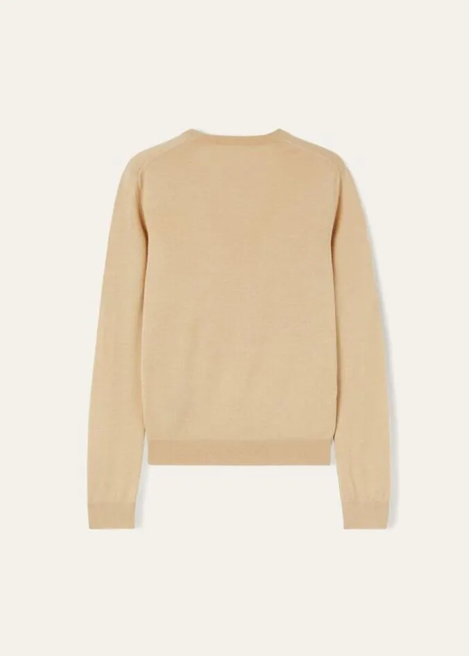Loro Piana Knitwear VNeck Natural Light Vicuna 8211 Woman
