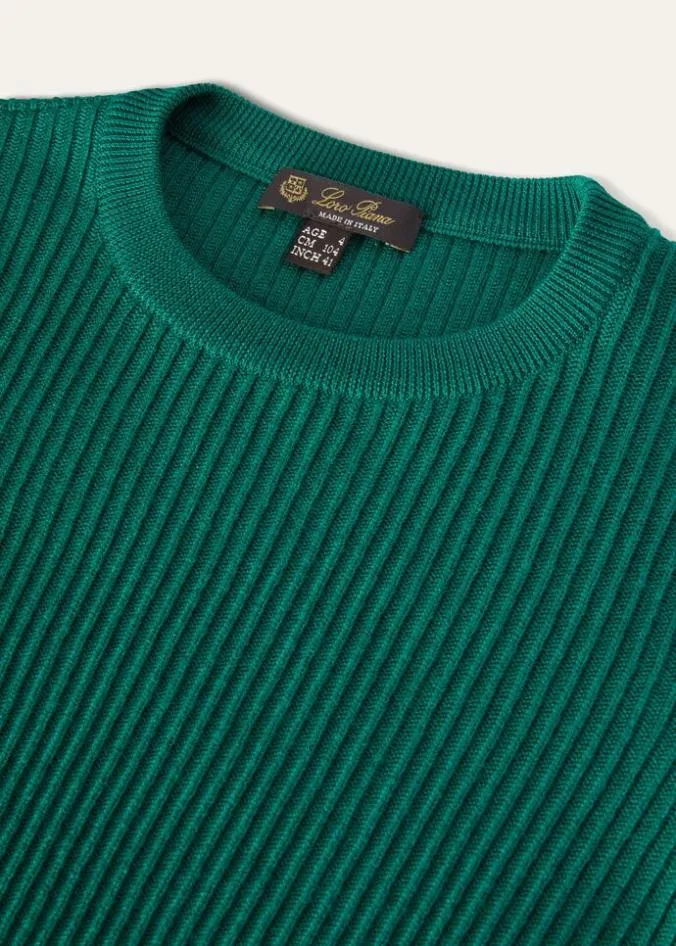 Loro Piana Ready To Wear Best Time Crew Neck Forest Leaves 8211 Kids