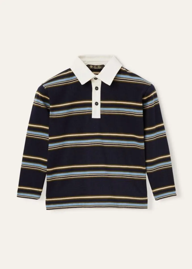 Loro Piana Ready To Wear College Polo Shirt Bluemorning Skydried Shiso 8211 Kids