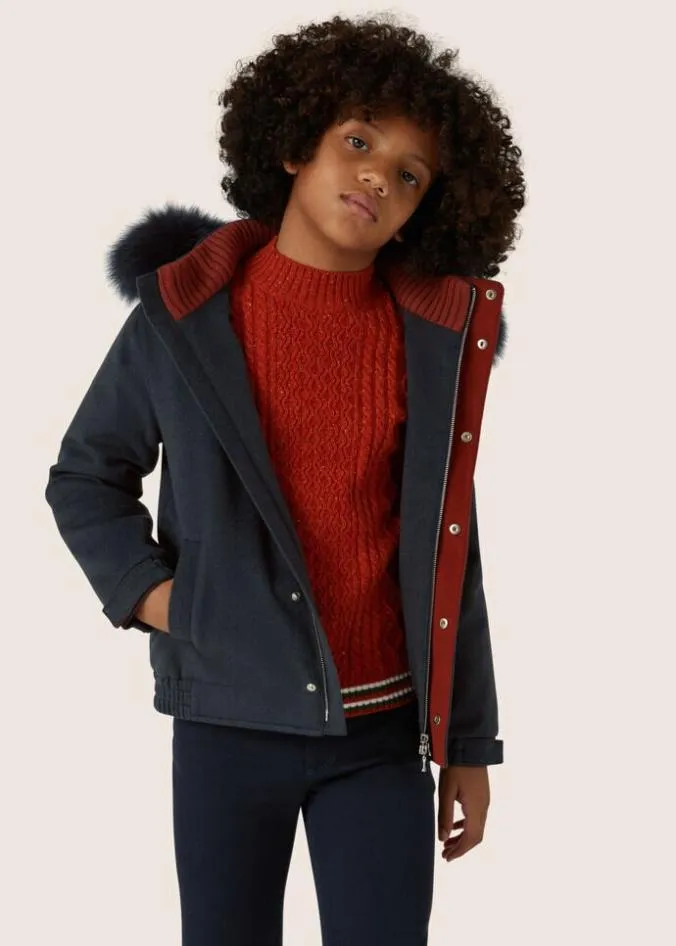 Loro Piana Ready To Wear Norman Kid Jacket Ocean Depths Melange 8211 Kids