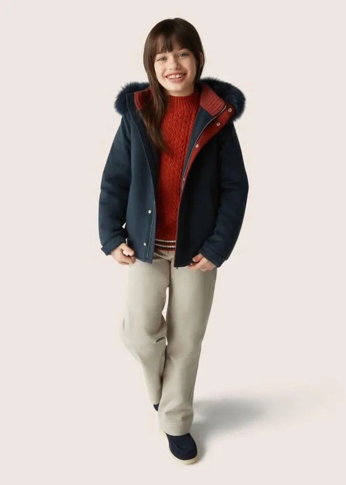 Loro Piana Ready To Wear Norman Kid Jacket Ocean Depths Melange 8211 Kids