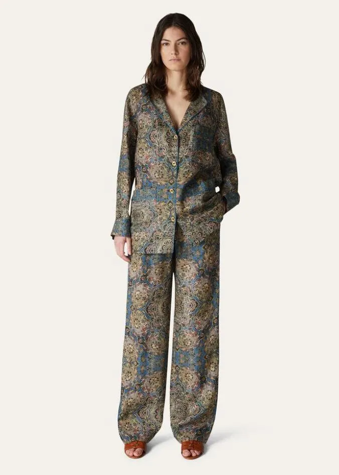 Loro Piana Shirts Jameela Shirt Azurecoral Baynutmeg Powder 8211 Woman