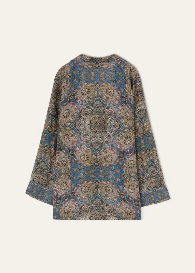 Loro Piana Shirts Jameela Shirt Azurecoral Baynutmeg Powder 8211 Woman