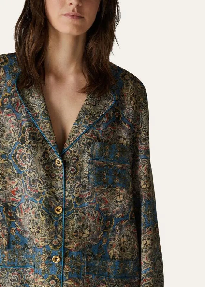Loro Piana Shirts Jameela Shirt Azurecoral Baynutmeg Powder 8211 Woman