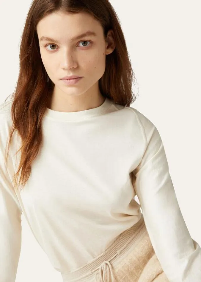 Loro Piana Top Cocooning TShirt White Snow 8211 Woman
