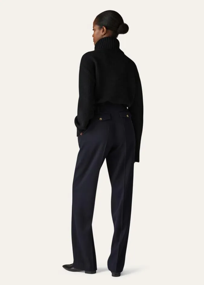 Loro Piana Trousers 038 Bermudas Amon Pants Navy Blue 8211 Woman