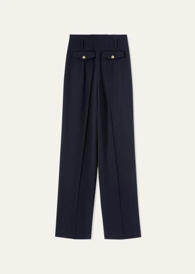 Loro Piana Trousers 038 Bermudas Amon Pants Navy Blue 8211 Woman