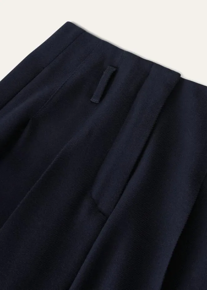 Loro Piana Trousers 038 Bermudas Amon Pants Navy Blue 8211 Woman