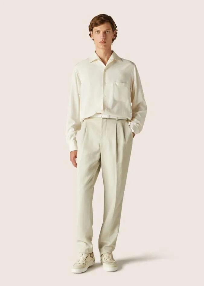 Loro Piana Trousers 038 Bermudas City Two Pinces Pants Ivory 8211 Man