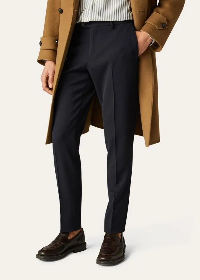 Loro Piana Trousers 038 Bermudas Pantaflat Slim Pants Navy Blue 8211 Man