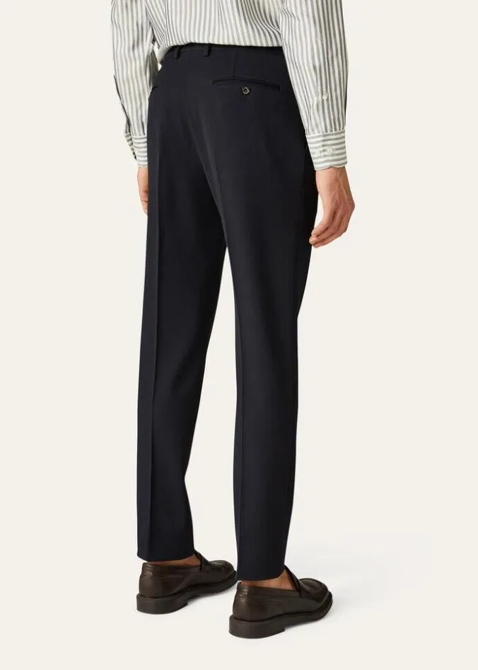 Loro Piana Trousers 038 Bermudas Pantaflat Slim Pants Navy Blue 8211 Man