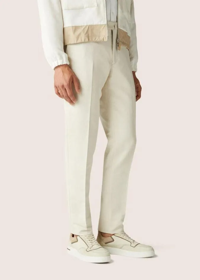 Loro Piana Trousers 038 Bermudas Pantaflat Slim Pants Optical White 8211 Man