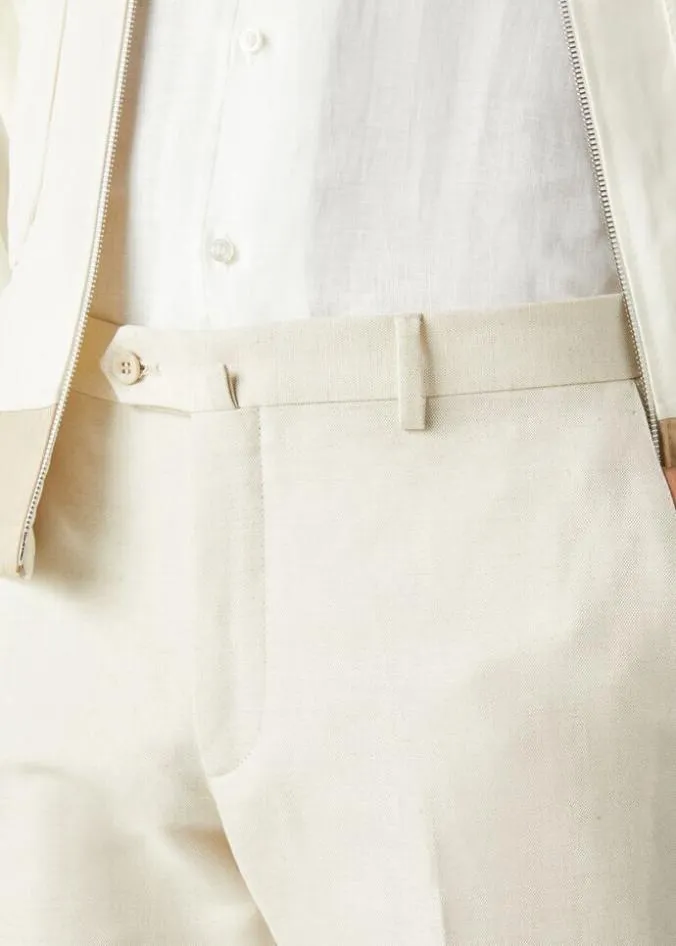 Loro Piana Trousers 038 Bermudas Pantaflat Slim Pants Optical White 8211 Man