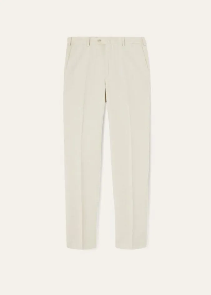 Loro Piana Trousers 038 Bermudas Pantaflat Slim Pants Optical White 8211 Man