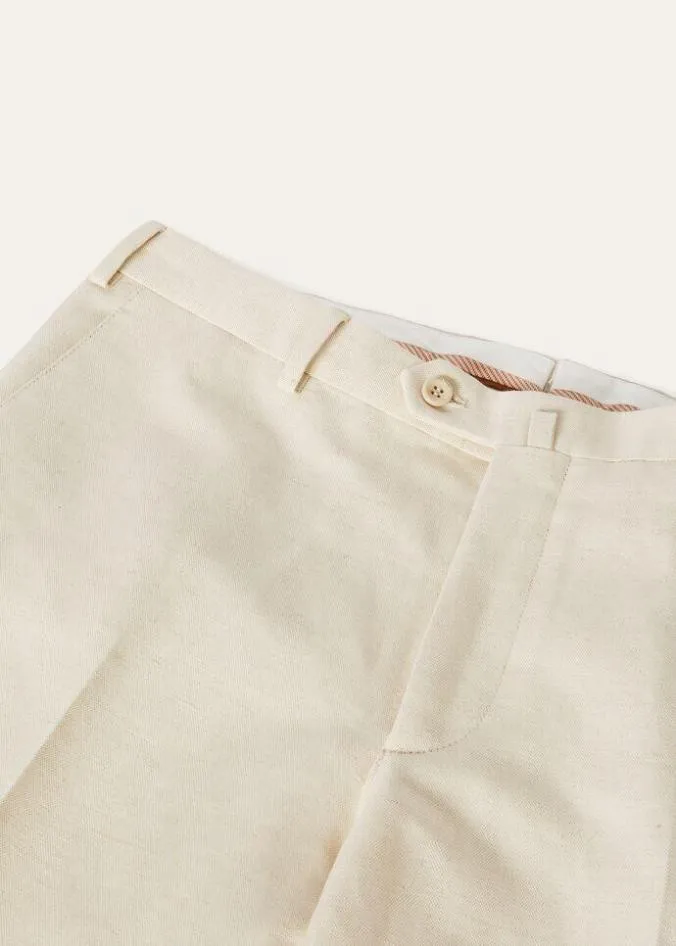 Loro Piana Trousers 038 Bermudas Pantaflat Slim Pants Optical White 8211 Man