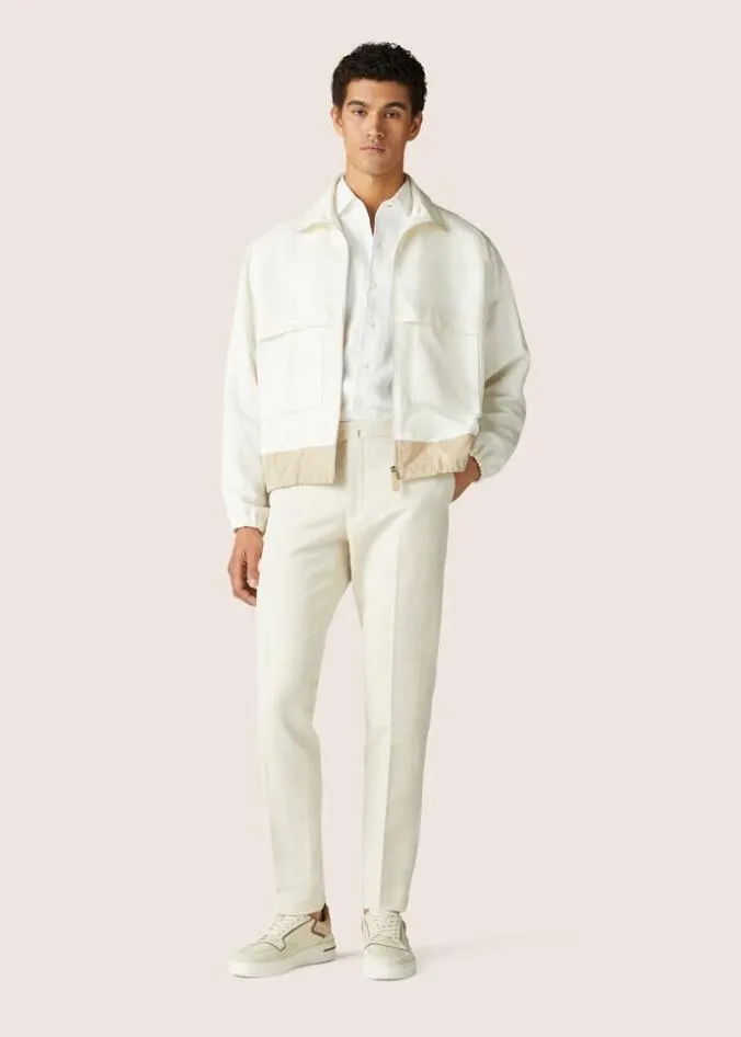 Loro Piana Trousers 038 Bermudas Pantaflat Slim Pants Optical White 8211 Man