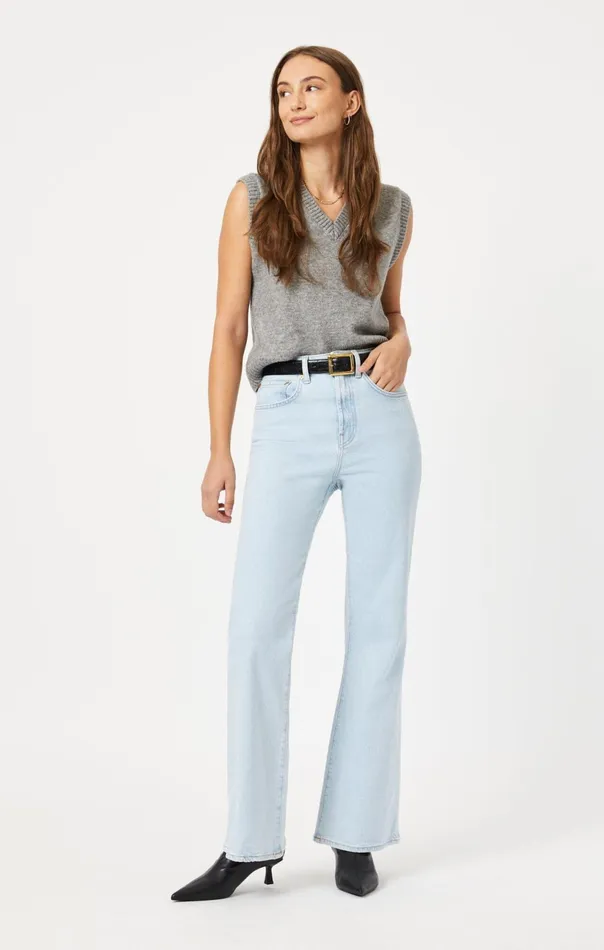 Los Angeles Flare In Bleached Recycled Blue Women Mavi Jeans Denim