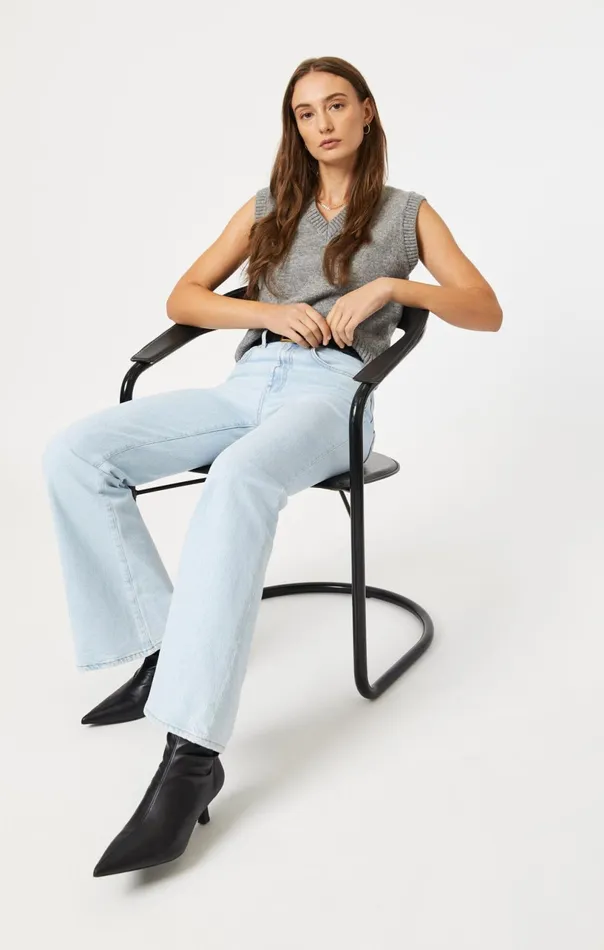 Los Angeles Flare In Bleached Recycled Blue Women Mavi Jeans Denim