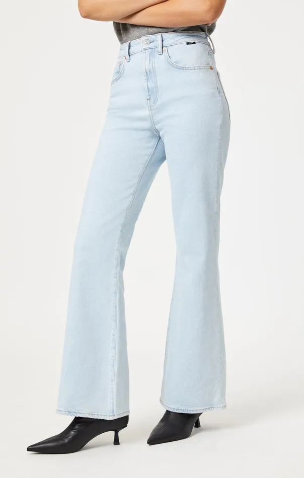 Los Angeles Flare In Bleached Recycled Blue Women Mavi Jeans Denim