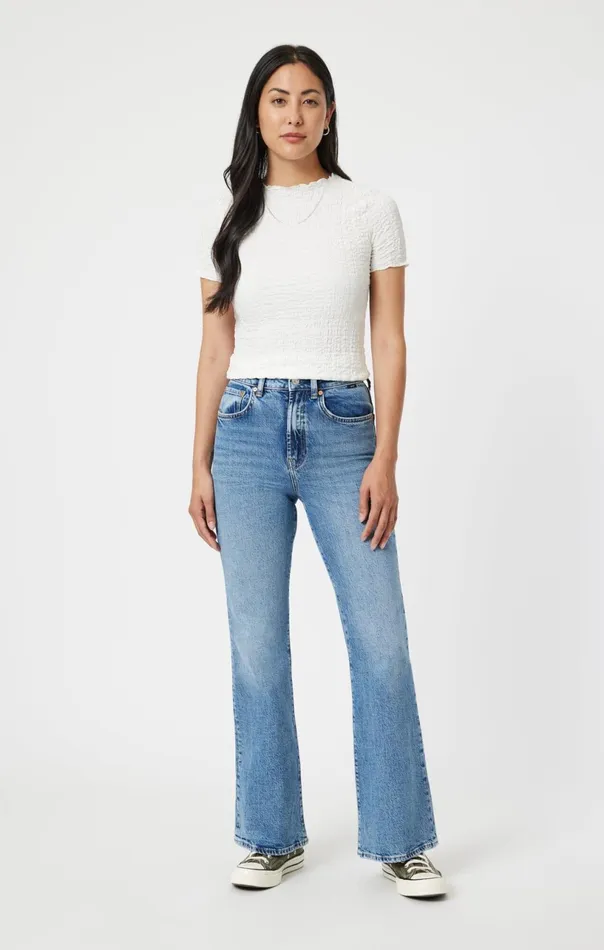 Los Angeles Flare In Light Indigo Recycled Blue Women Mavi Jeans Denim Los Angeles Flare In Light Indigo Recycled Blue Women Mavi Jeans Denim