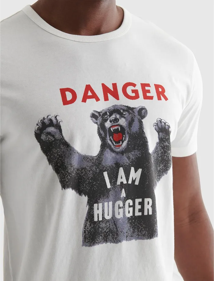 Lucky Brand Bear Hugger Tee Marshmallow Men Graphic Tees