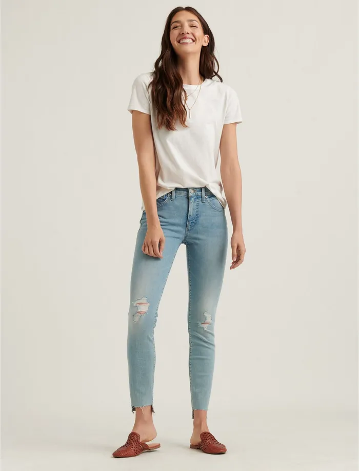 Lucky Brand Jeans Women Mid Rise Ava Crop Skinny Jean Accord Dest Step