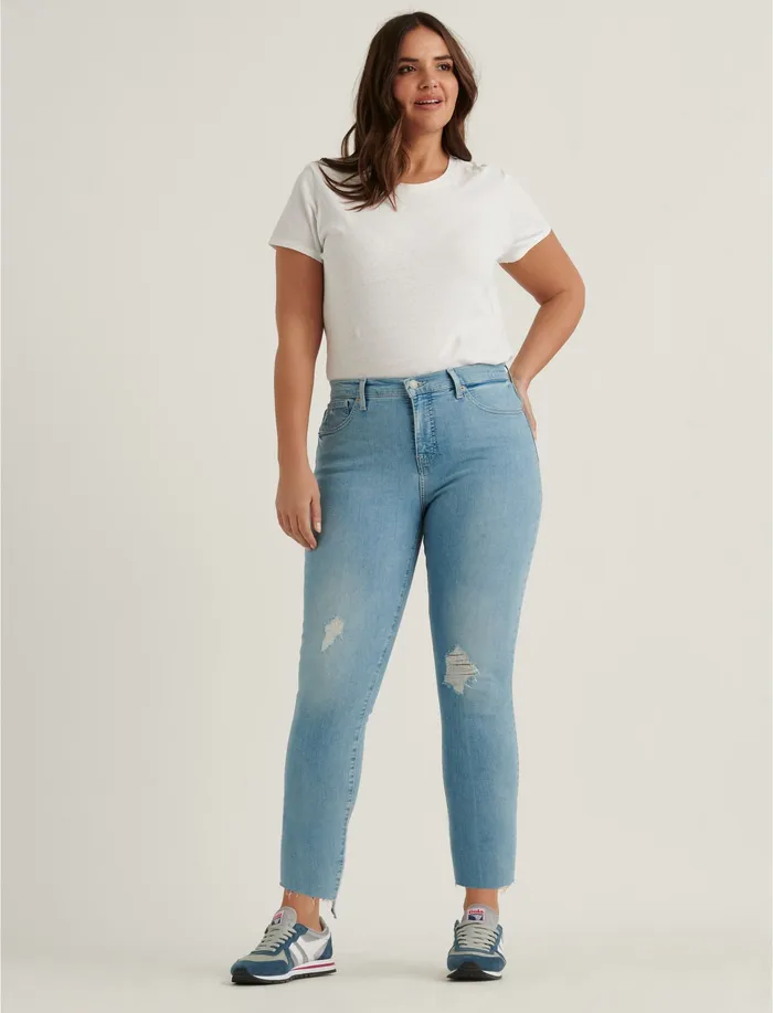 Lucky Brand Jeans Women Mid Rise Ava Crop Skinny Jean Accord Dest Step