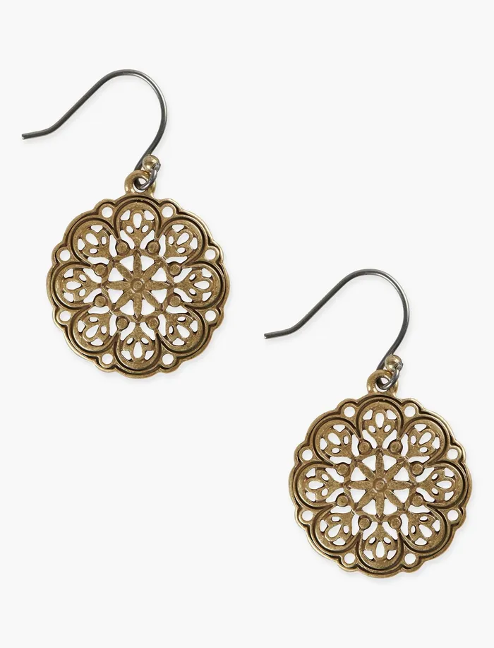 Lucky Brand Jewelry Women Openwork Drop Earring Gold