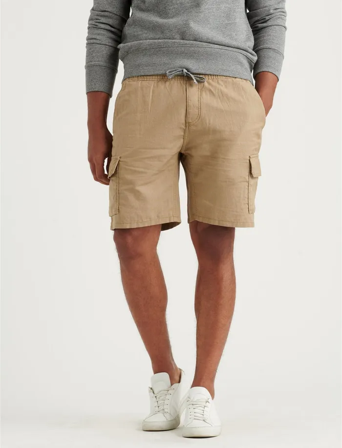 Lucky Brand Laguna Linen Cargo Short Montys Khaki Men Shorts